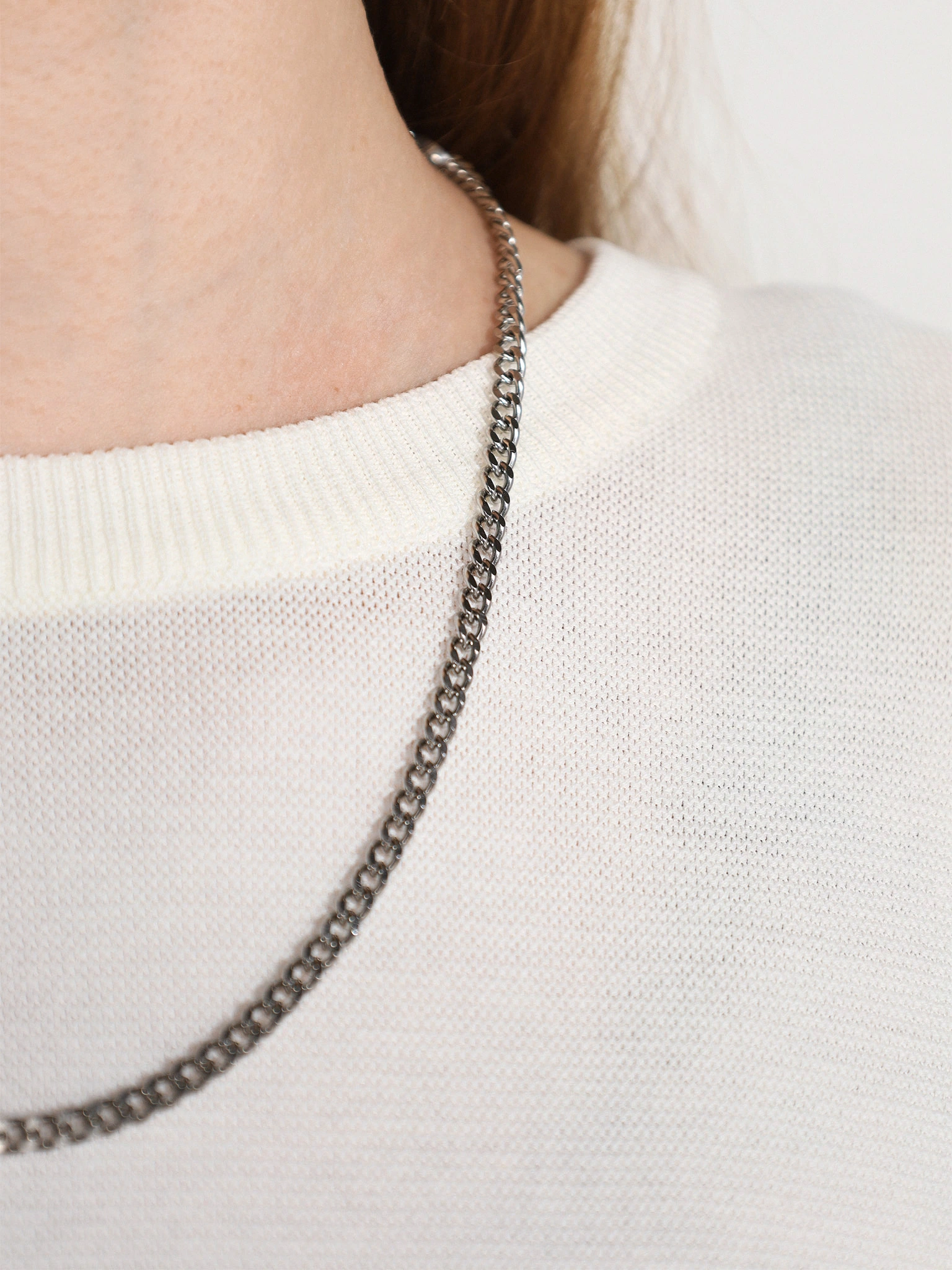 Пуловер белого цвета из хлопка